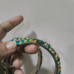 BLUE FESTIVE PAIR OF BANGLES