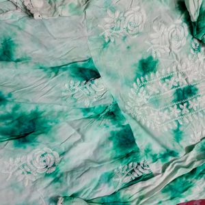 Mint Green Tie Die Kurti