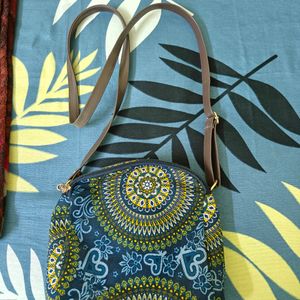 Printed Cotton Blend Sling Bag