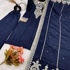 AC248 Beautiful Blue Pant Kurta Dupatta