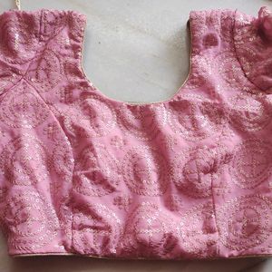 Baby Pink Color Sttiched Lahnga5 Miter  Flare,Blause-36to42 Bust Size,duptta 2.5 Miter Cut Work Embroidery