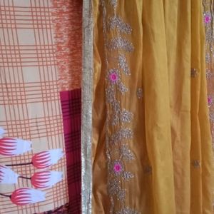 Beautiful Turmeric Yellow Coloured Patiyala Suit