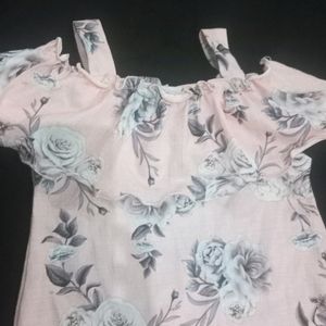 Brand New Flower Print Off Shoulder Top For Girls