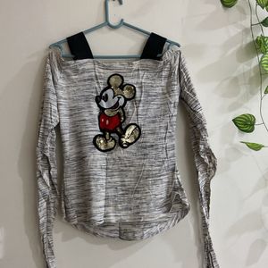 Off Shoulder Mickeymouse Top For Women✨