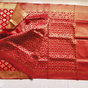 Red Banarasi Dupatta