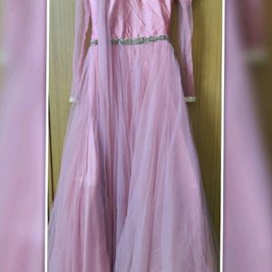 Party Wear Gown with attached Dupatta Look