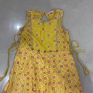 Yellow Fusion Anarkali Kurta