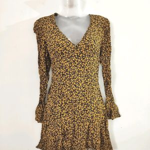 Zara Black Printed Dress ( Women)