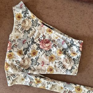 Floral One Shoulder Sleeveless Top