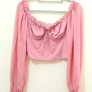 Floerns Off Shoulder Drawstring Crop Top