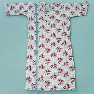 Beautiful Floral Pure Cotton Kurti For Daily Wear