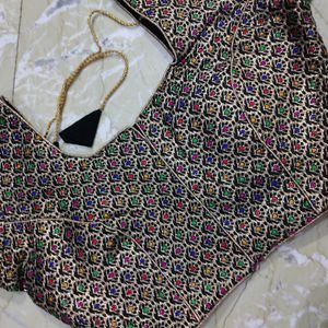 Combo Of Grey & Balck With Gold Pattern Blouses