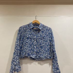 Crop Shirt With Rollon Sleeves