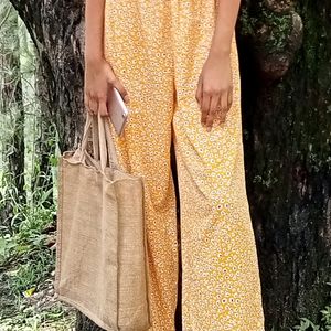 Floral Yellow Jumpsuit