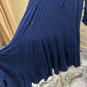 Price Drop Zudio Navy Blue Full Length Flared Gown