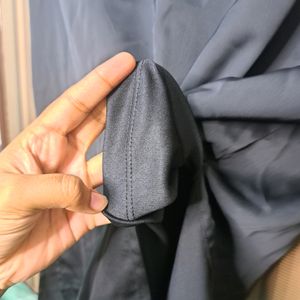 Satin Column Skirt With Side Zipper & Slits