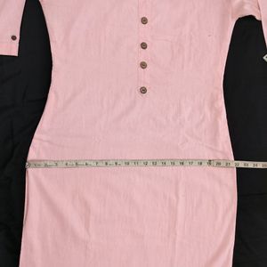 Pure Cotton Pink Kurti For Summers