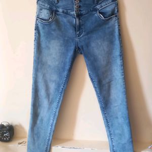 Ultra High Waist Blue Jeans