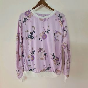 Flower Printed Lavender Sweatshirt