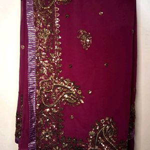 Beautiful Rani Pink 🩷 Saree With Kadai Work