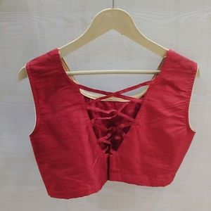 Maroon Sleeveless Blouse