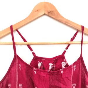 Maroon Printed Dress ( Women)