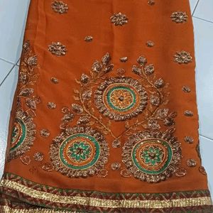 Full Worked Saree With Unstitched Blouse