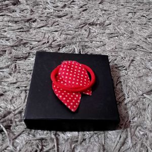 White Yellow Red Polka Dot Hair Tie 3 Pcs