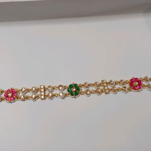 Multicolored Kundan Mathapatti