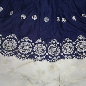 Floral Embroidery Navy Vintage Dress