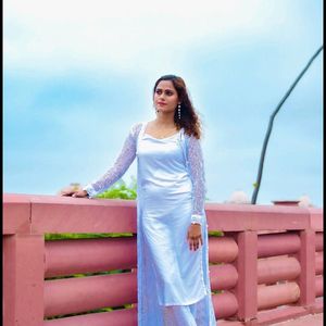 White Kurta Pant With Shrug