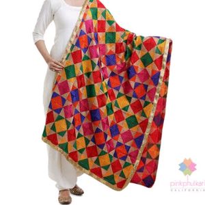 PEmbroidered Chiffon Phulkari Bagh Dupatta, Siz