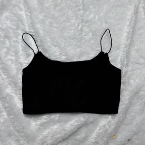 Black Spaghetti Crop Top