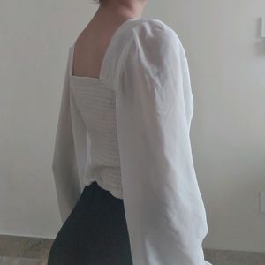 Crochet Crop Top/ Korean Style Pletted Skirt