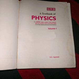 Gc Agrwal Textbook Of Physics Vol-1