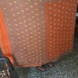 Orange Color Zari Saree