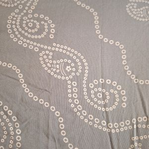 Grey Patterned Cotton Straight Kurta