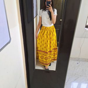 Freesize Adjustable Dori YELLOW LEHENGA SKIRT