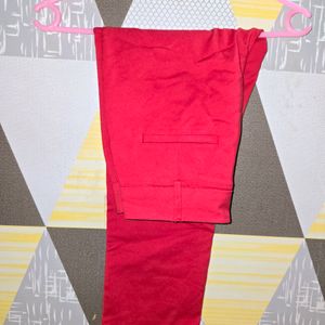 MANGO New Red Ankle Length Trouser