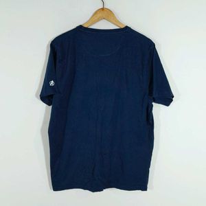 Navy Blue Printed T-Shirt For Men's