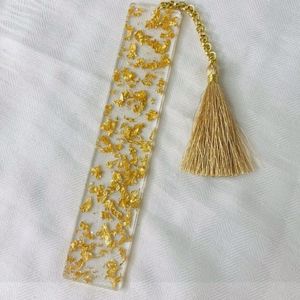 Golden And Rose Petal Book Mark