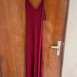 Cherry Red Full Length Backless Dress💋