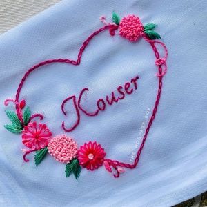 Hand Embroidered Name Hankercheif