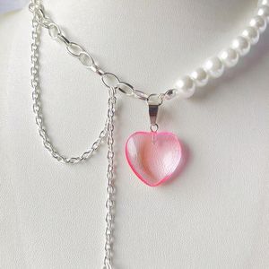 Pink Layered Heart Necklace