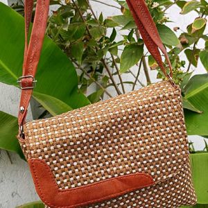 Ethnic Jute Cross Body Sling Bag..