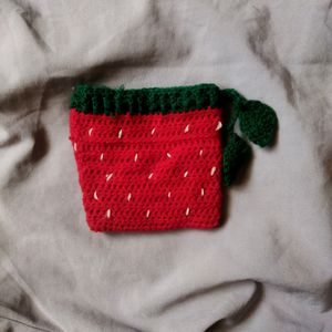 Crochet Strawberry pouch