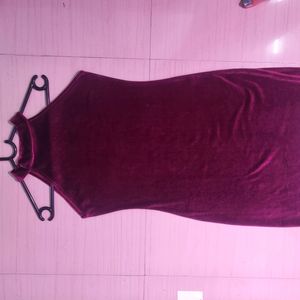 Velvet Purple Maroon Dress