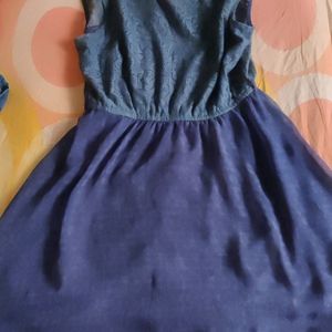 Navy Blue Chiffon Dress