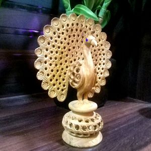 Handicraft Wooden Carving Peacock