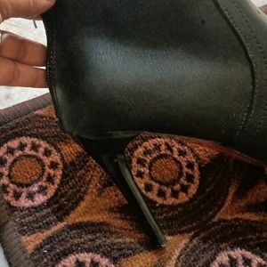 Leather Black High Heel Boot